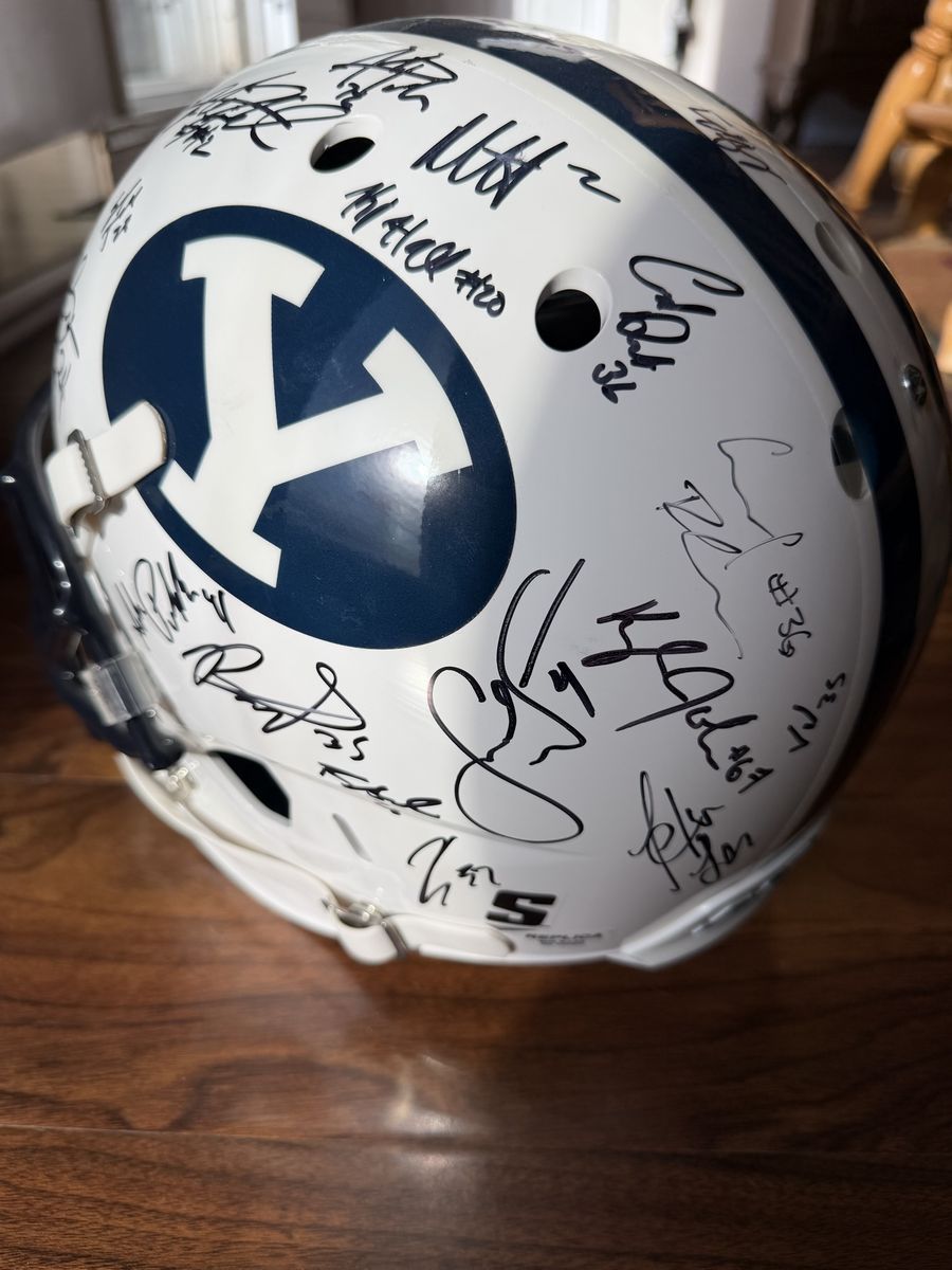 Brigham Young University  2016 BYU Cougars Signed Autographed Replica Football Helmet featuring Fred Warner.