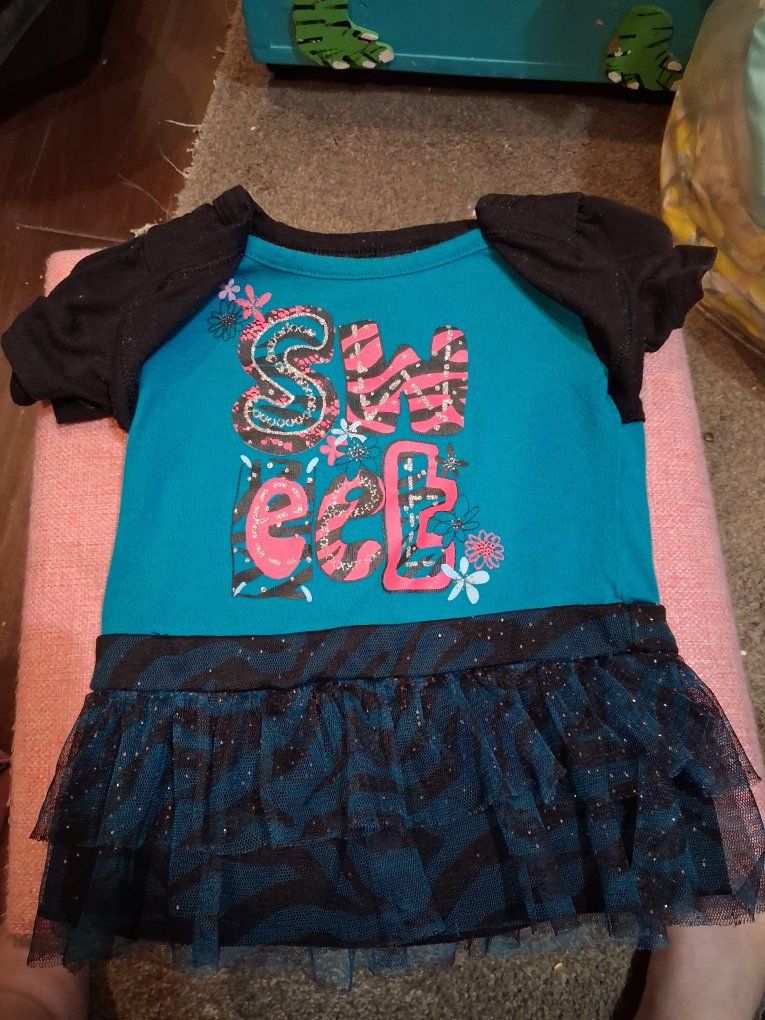 George 12 mo Blue Pink Green dress