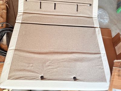 Brand new Adjustable Bed Base Beige Upholstered Power Frame