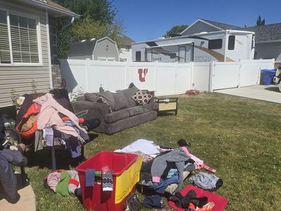 Yard sale today 6/13/2026 at 7544 s highland hollow dr in west Jordan ut