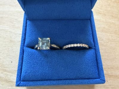 IGI Certified 2.73 Carat Fancy Vivid Blue Lab-Grown Diamond Ring, Square Emerald Cut, Sz 6.5