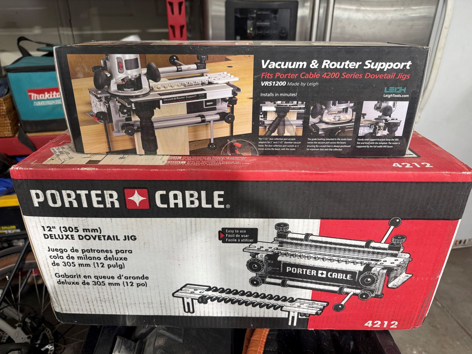 Porter Cable Deluxe Dovetail Jig and Leigh Tools Vacuum and Router Support