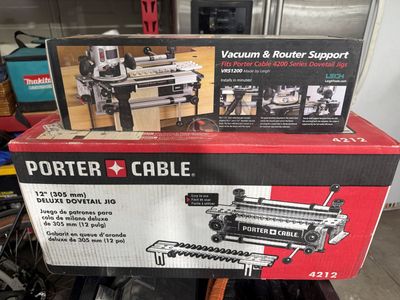 Porter Cable Deluxe Dovetail Jig and Leigh Tools Vacuum and Router Support
