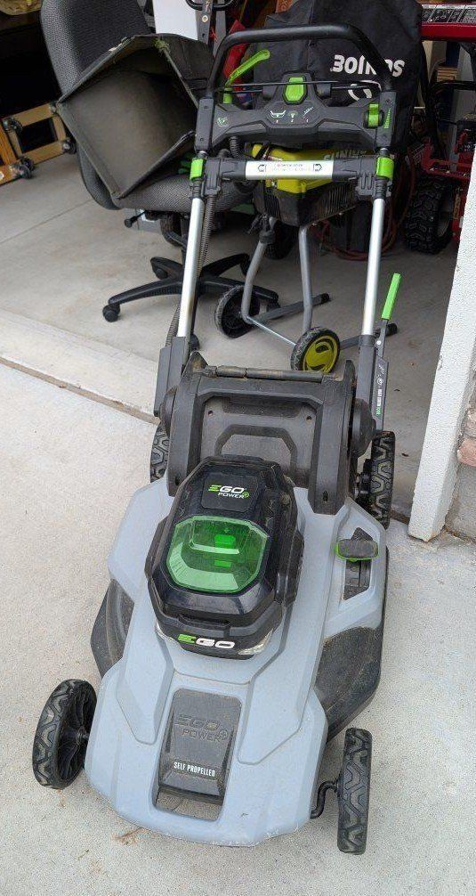 EGO Power+ Mower 21" (self propelled) and String Trimmerw/ 56 v battery and charger
