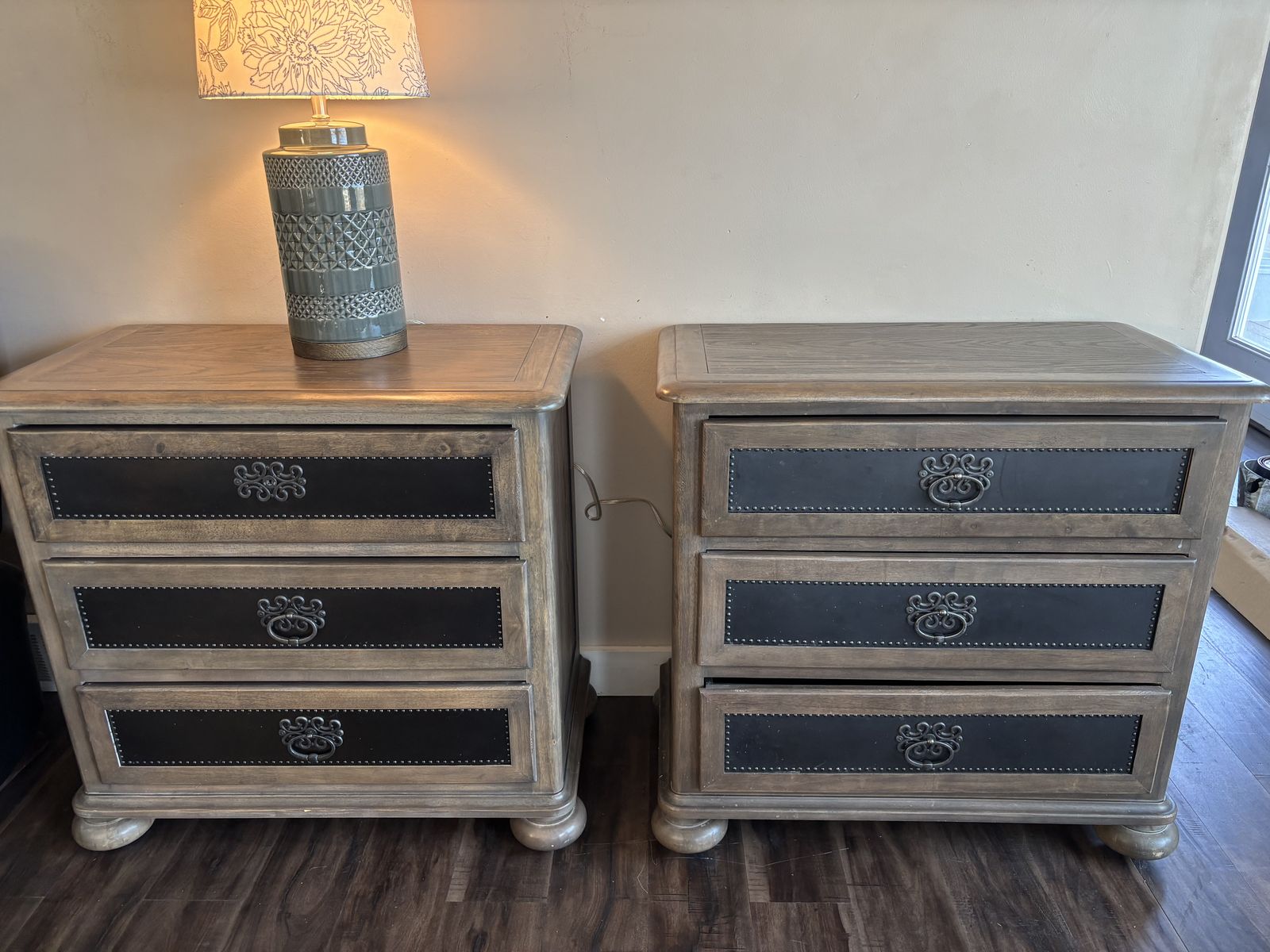 Pair of Bernhardt Belgian Oak 3-Drawer Chests