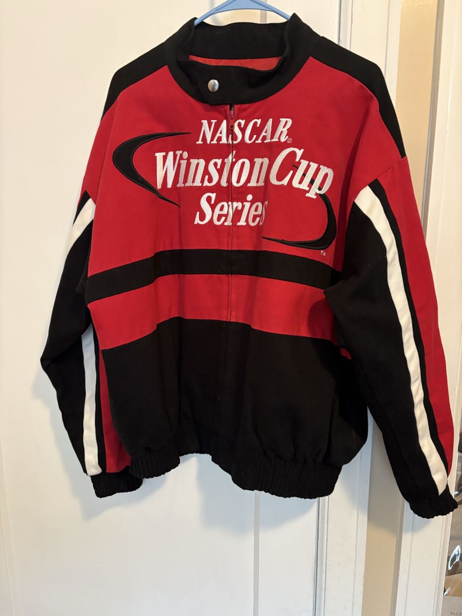 Vintage Bulldawg Racing Apparel NASCAR Winston Cup Series Jacket Size M Red Black Embroidered