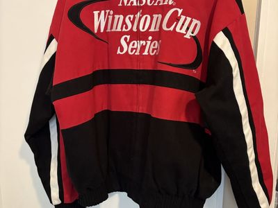 Vintage Bulldawg Racing Apparel NASCAR Winston Cup Series Jacket Size M Red Black Embroidered