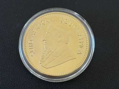 1978 1oz Gold Plated Krugerrand Replica Coin - South African Springbok Design