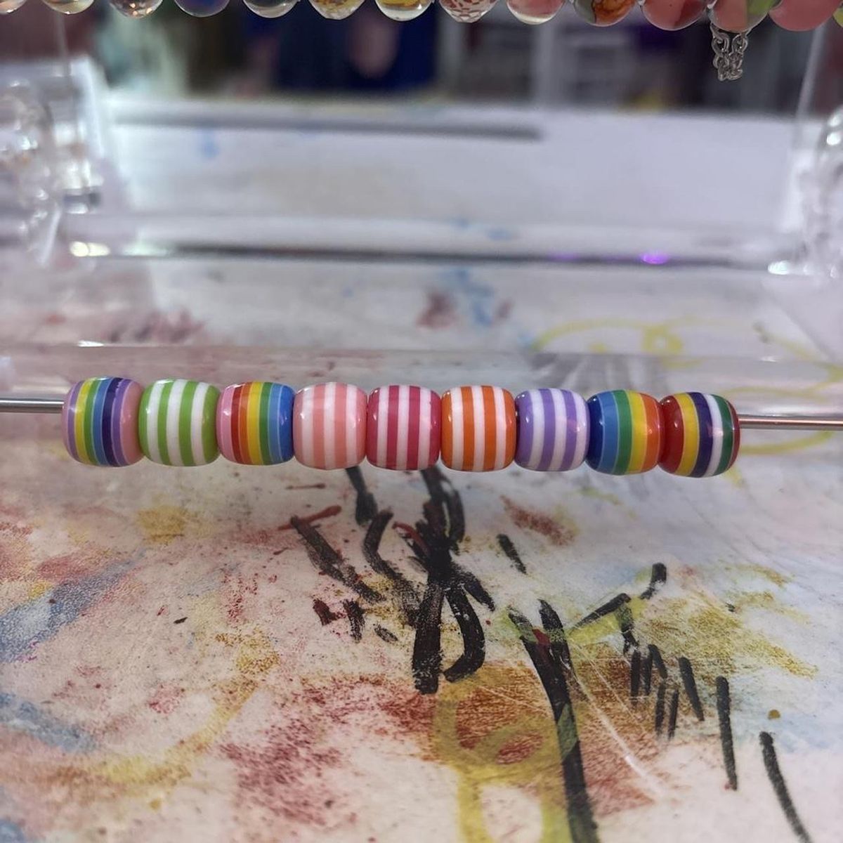 Striped Bracelet Beads in various colors