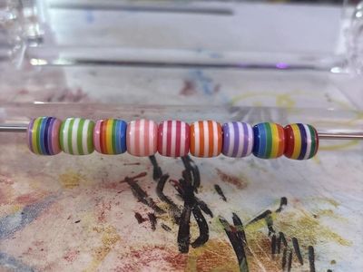 Striped Bracelet Beads in various colors