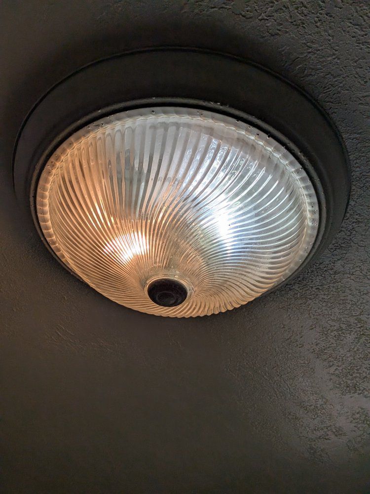 Unbranded Clear Ribbed Glass Dome Flush Mount Ceiling Light Fixture