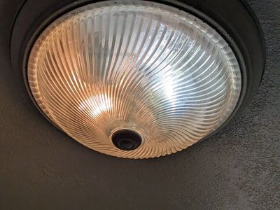 Unbranded Clear Ribbed Glass Dome Flush Mount Ceiling Light Fixture