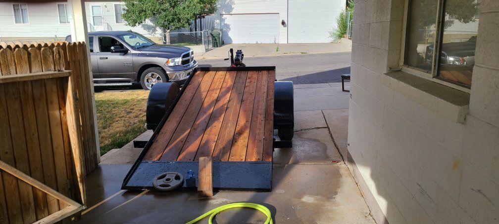 Utility Trailer - Black with Wood Deck, Single Axle
