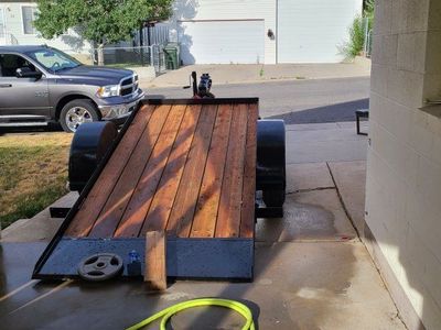 Utility Trailer - Black with Wood Deck, Single Axle