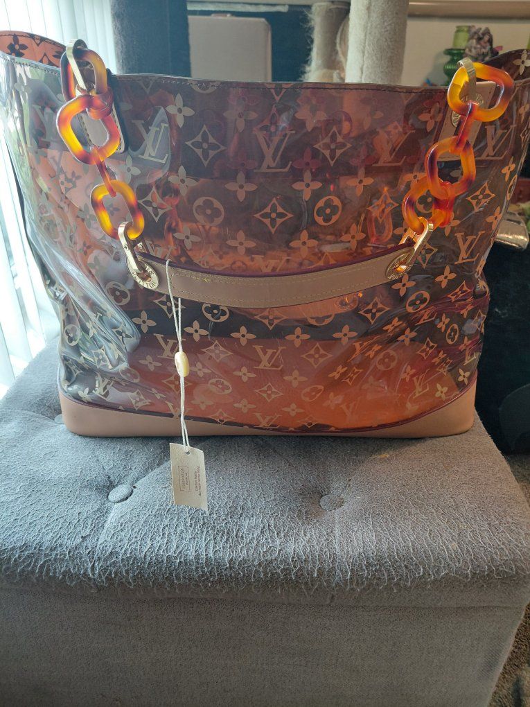Louis Vuitton Monogram Vinyl Beach Cabas Tote Bag with Pouch
