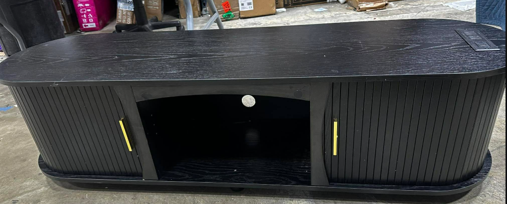 58 inc x 16 inc Mid Century Modern Oval Coffee Tables with Storage and Charging Station for Living Room