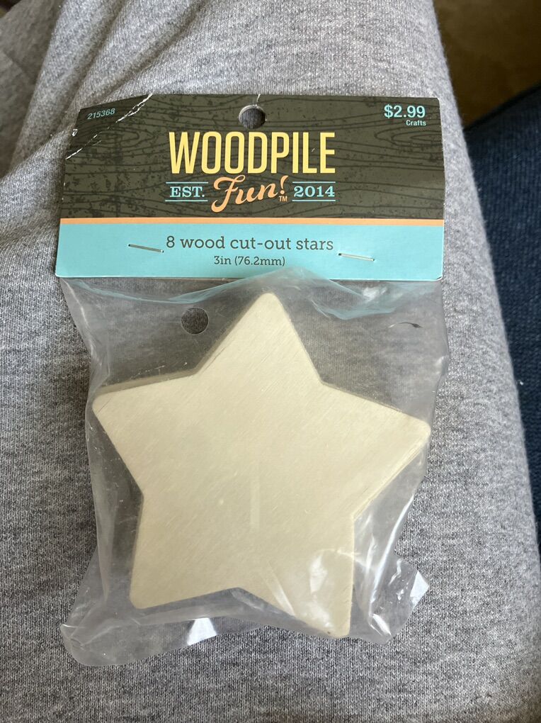 8 New Cut out Wood Stars 3in
