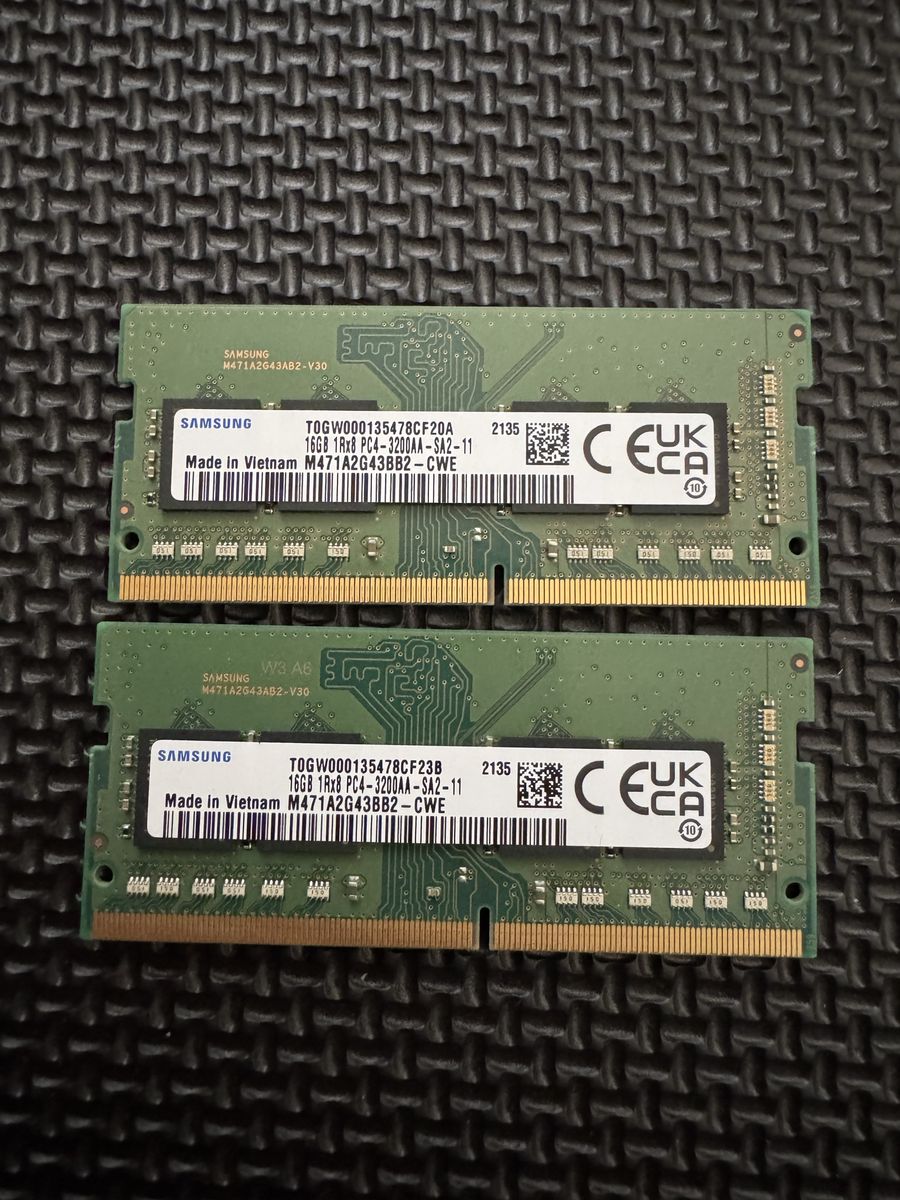 Samsung 32GB (2x16GB) DDR4 3200MHz SODIMM Laptop RAM PC4-3200AA M471A2G43BB2-CWE