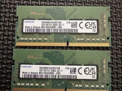 Samsung 32GB (2x16GB) DDR4 3200MHz SODIMM Laptop RAM PC4-3200AA M471A2G43BB2-CWE
