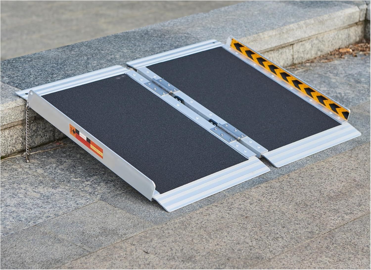 NEW FACHNUO 2FT Portable Wheelchair Ramp Non-Skid Aluminum Ramps with Handle 29''