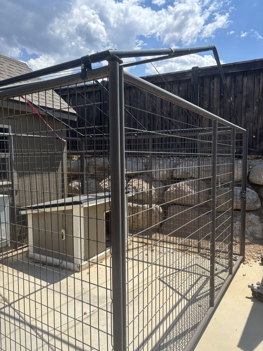Outdoor Metal Dog Kennel Enclosure with Roof Framel