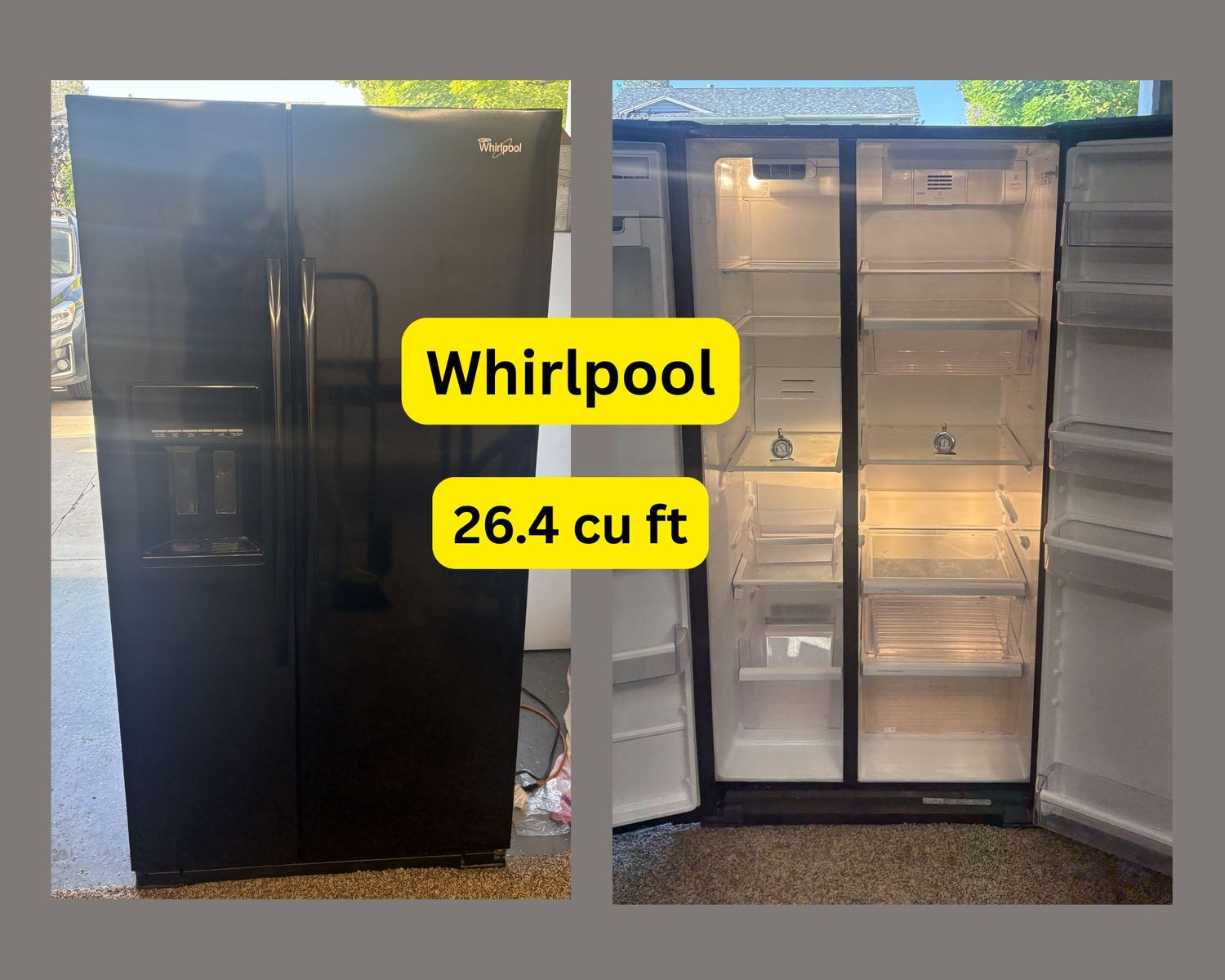 DELIVERY -  WORKING 26 cu ft Whirlpool Refrigerator/Freezer - PERFECT TEMPERATURES