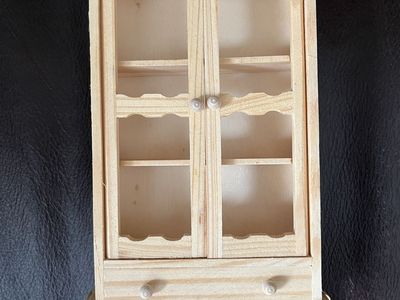 Vintage Wooden Dollhouse Display/Curio Cabinet