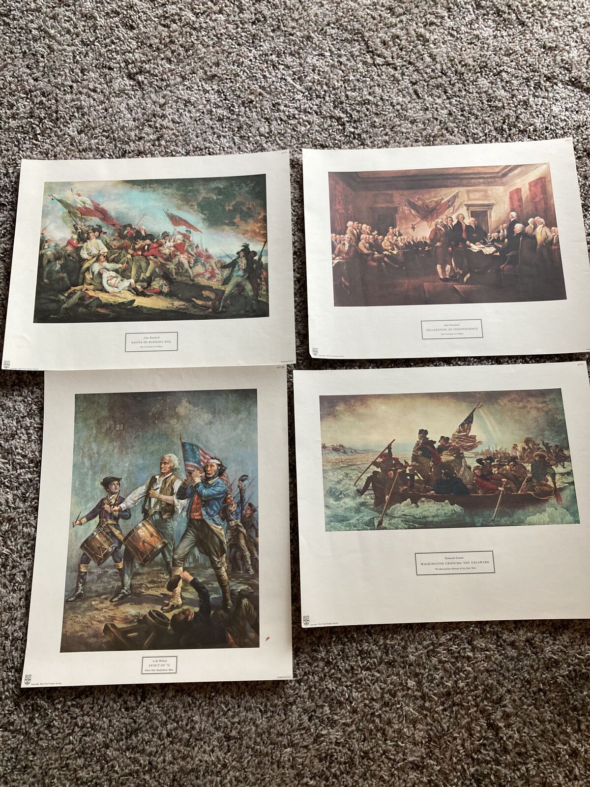 4 American Images - Relating to the Revolutionary War by different artist - Licened Re-productions