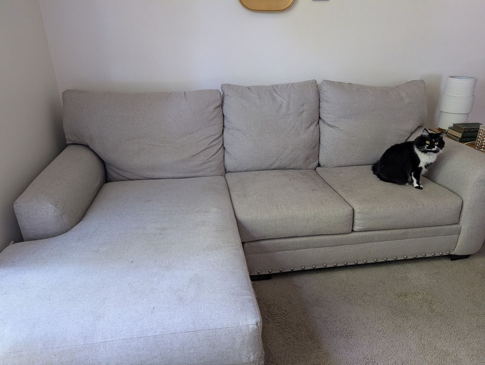 Light Gray Fabric Sectional Sofa