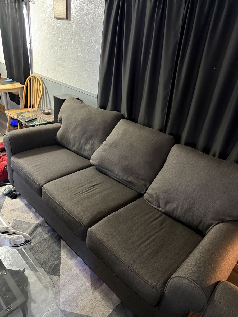 Spacious 3-Seater Gray Fabric Sofa - Comfortable & Versatile