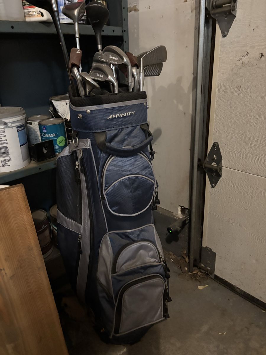 Golf clubs and bag