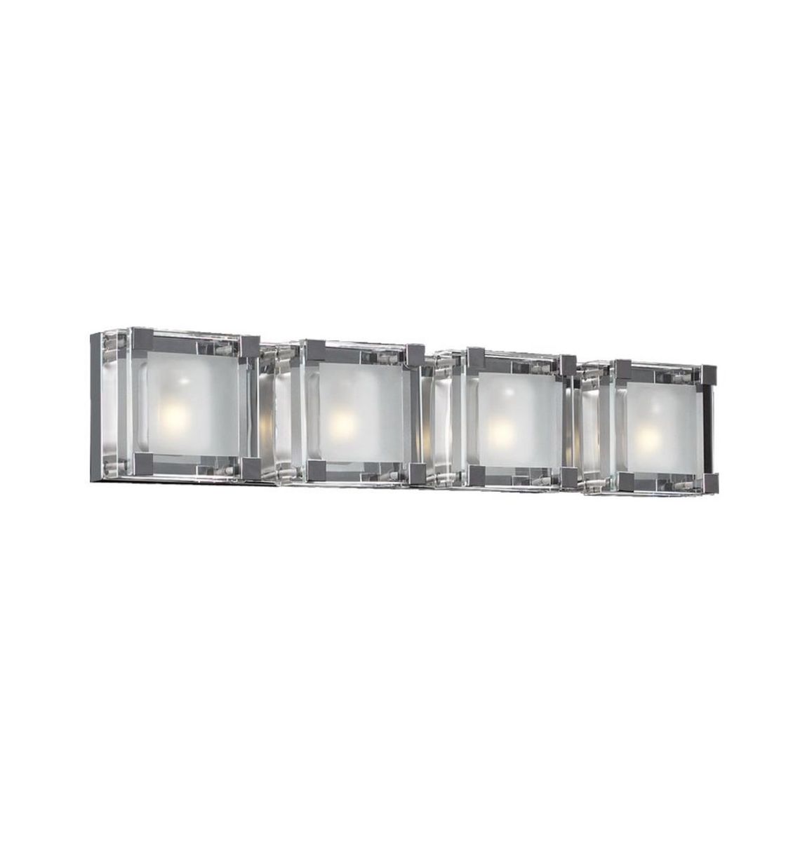 NEW CORTEO COLLECTION 4-LIGHT VANITY LIGHT FROSTED GLASS WITH POLISHED CHROME