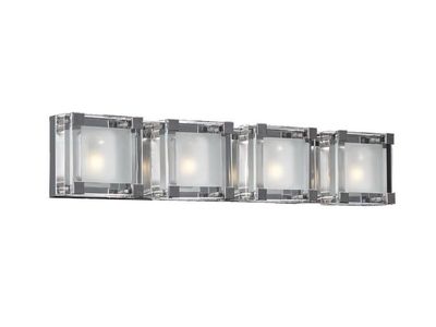 NEW CORTEO COLLECTION 4-LIGHT VANITY LIGHT FROSTED GLASS WITH POLISHED CHROME