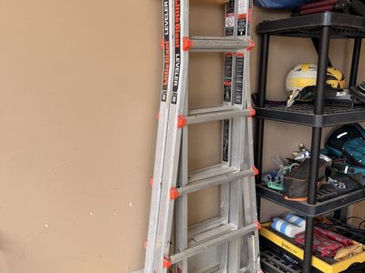 26 ft Little Giant “Leveler” Ladder IA with Leg Levelers + Work Platform and extra ladder conversion parts