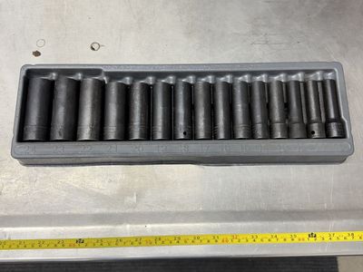 Snap-on 1/2" Drive 10-24mm Metric Deep Impact Socket Set