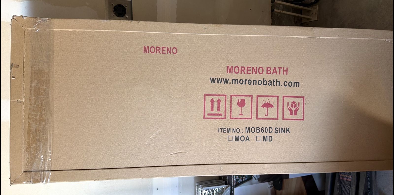 Moreno Bath 60 inch Double Sink Bathroom Vanity Top - New in Box (MOB60D SINK)