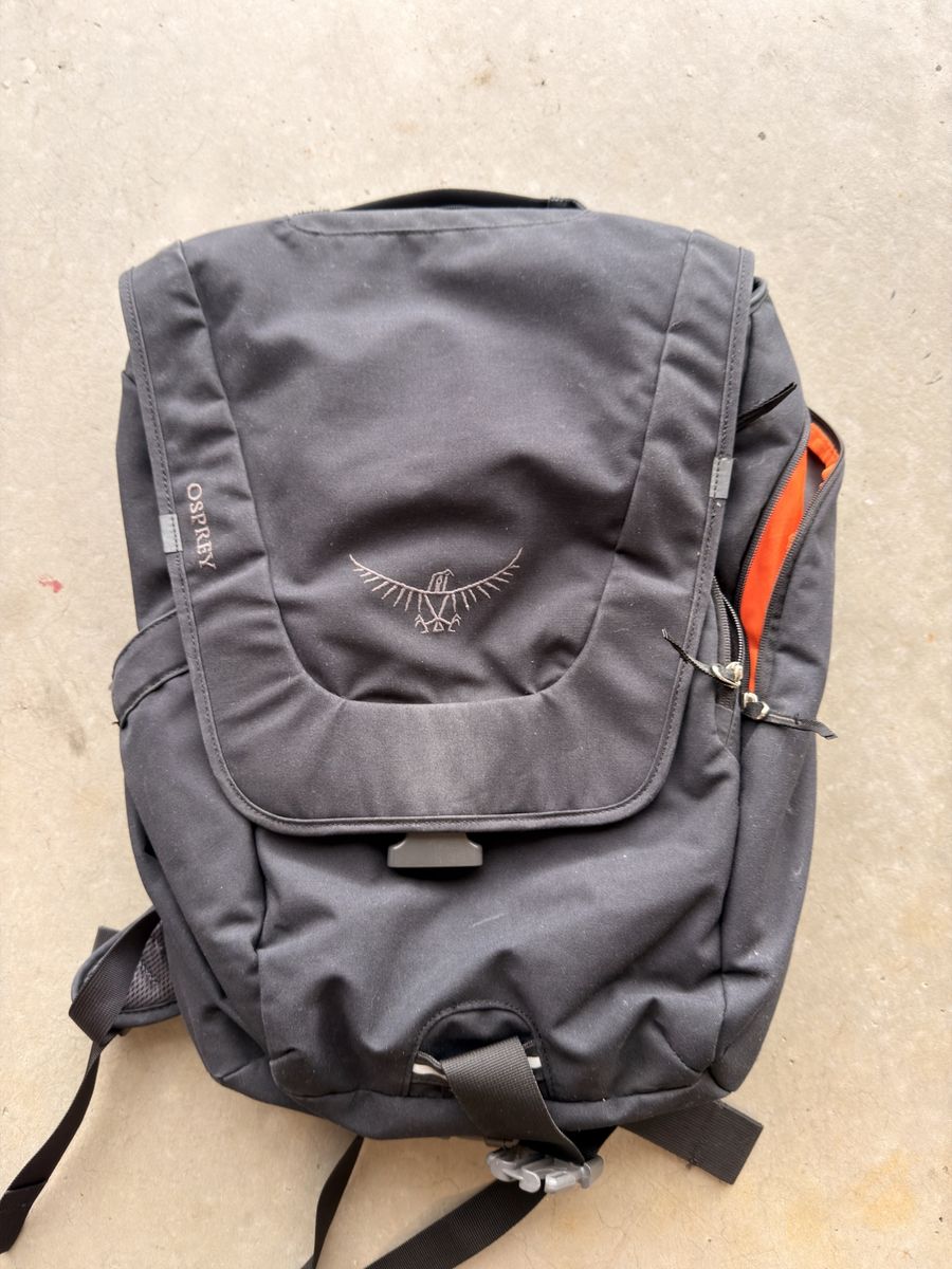 Osprey Flapjack Pack Black Everyday Laptop Backpack with Orange Interior