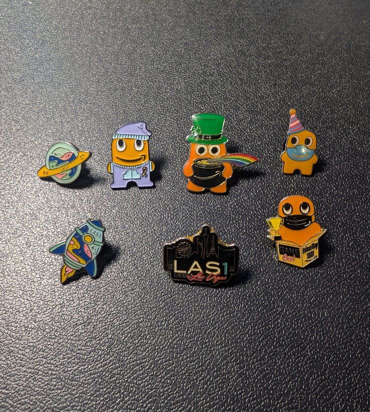 set of 7 pins