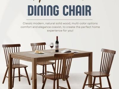 NEW! Dining Chairs Set of 4 Solid Wood