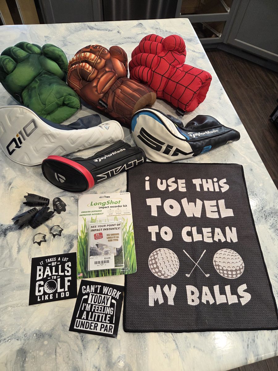 Golf Accessories - Head Covers, Tees, Ball Towel