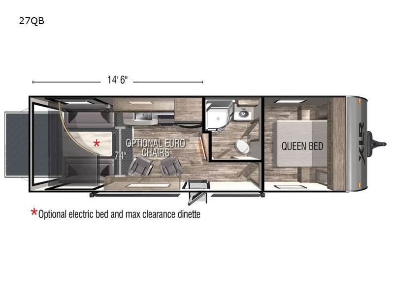 2021 Forest River RV XLR Boost 27QB Toy Hauler Travel Trailer Front Bedroom