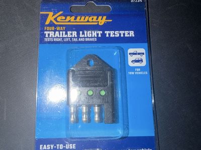 Kenway 57234 Four-Way Trailer Light Tester for Tow Vehicles - Tests Right, Left, Tail, Brakes