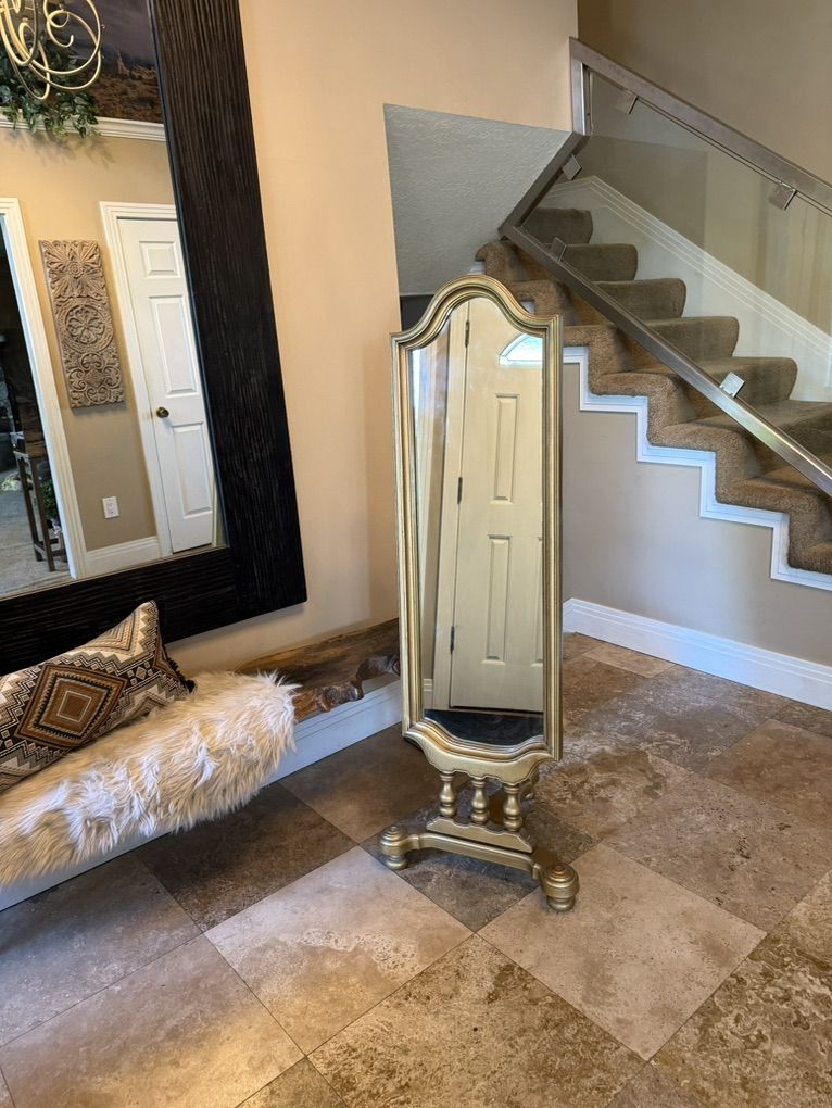 Standing Full Length Mirror -gold, adujstable