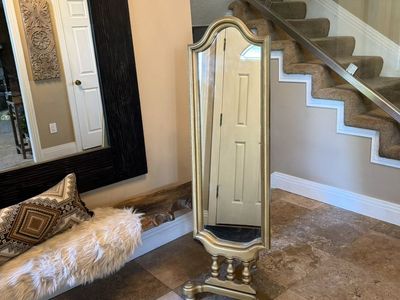 Standing Full Length Mirror -gold, adujstable