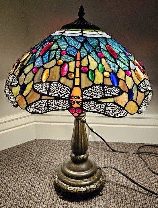 Tiffany-Style Stained Glass Table Lamps (Pair)