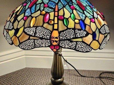 Tiffany-Style Stained Glass Table Lamps (Pair)