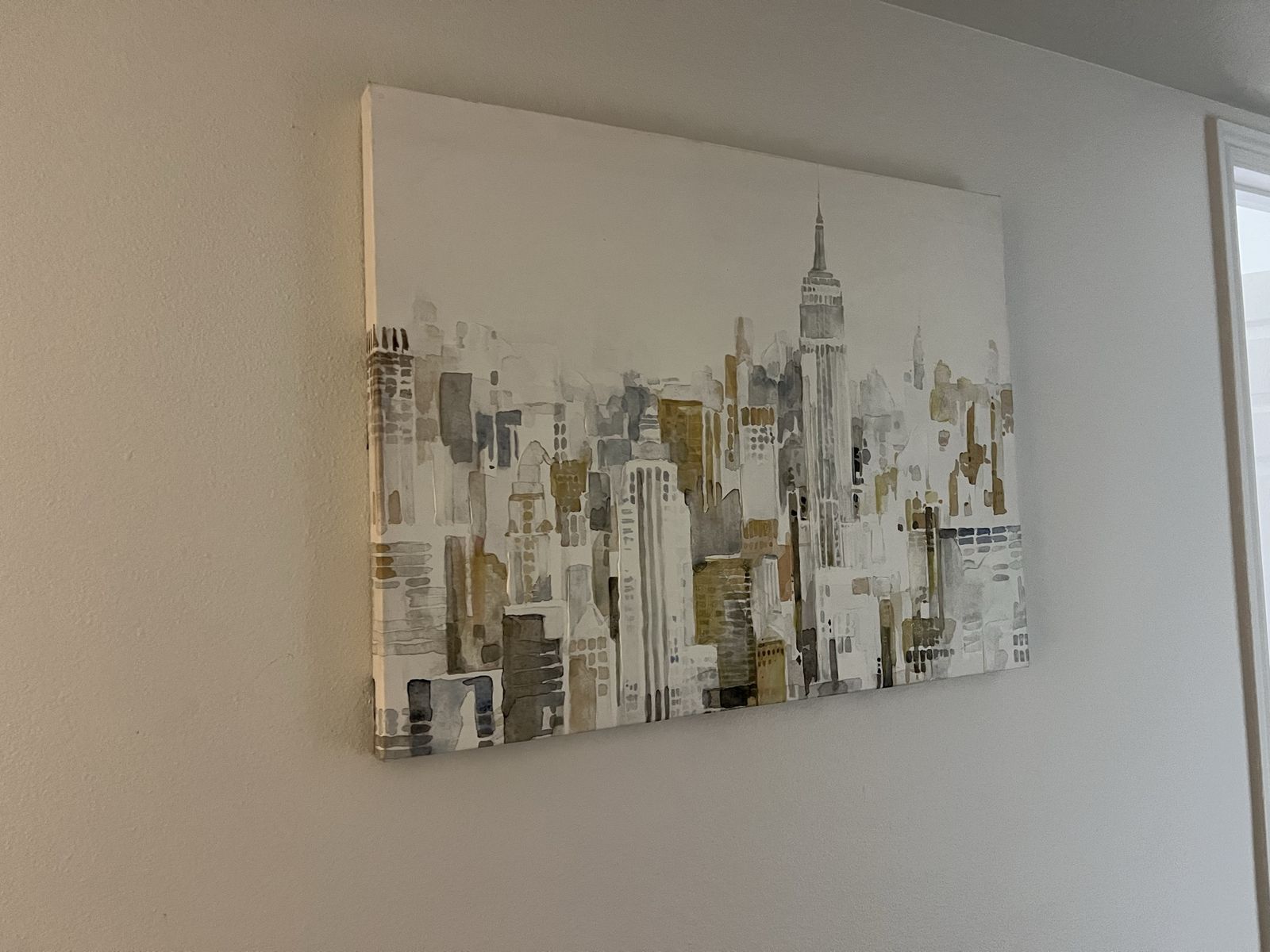 New York City Skyline Watercolor Canvas Wall Art