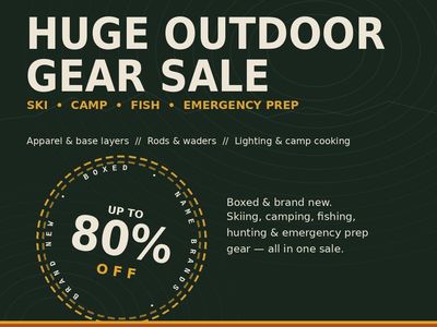 Huge ski, outdoor gear, and emergency preparedness sale!