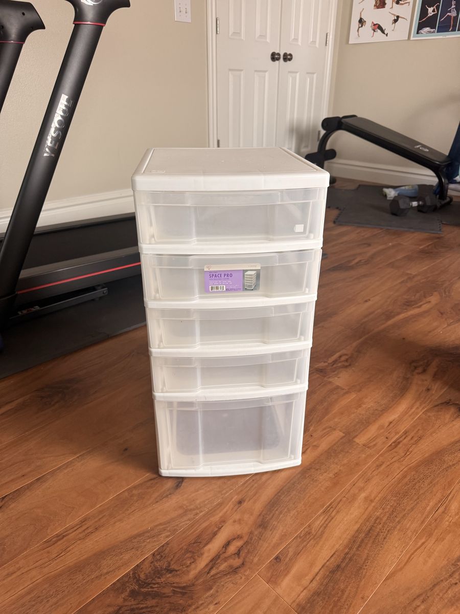 Space Pro 5-Drawer Plastic Storage Cart Organizer
