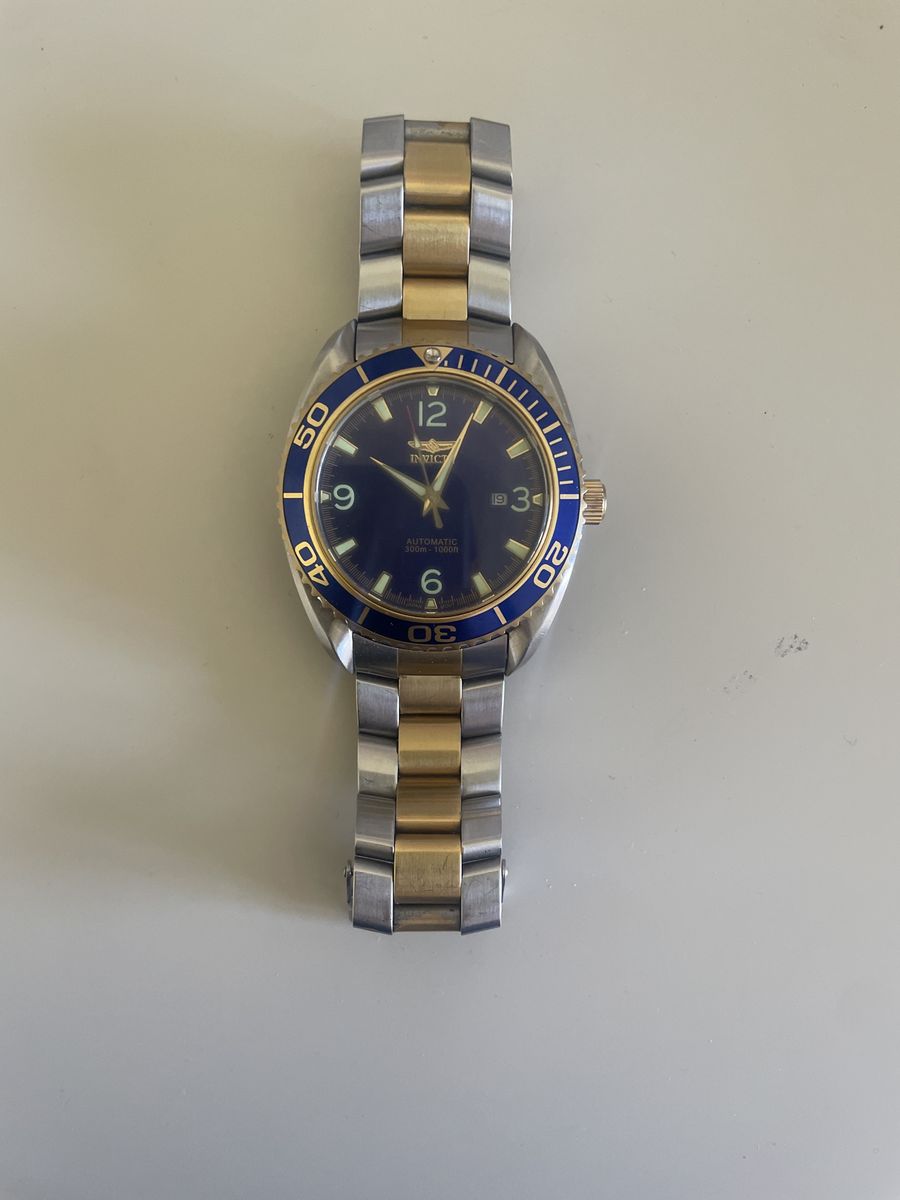 Invicta Pro Diver Two-Tone Automatic Watch with Blue Dial - Excellent Condition